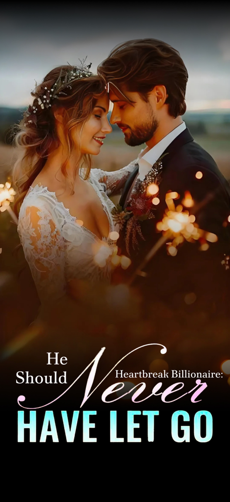 BookTok：Reading Novel & eBook - Romance novel cover for Heartbreak Billionaire featuring a bride and groom embracing amidst sparklers