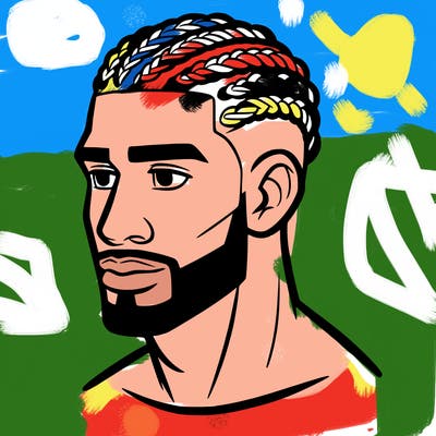 human man with short braids