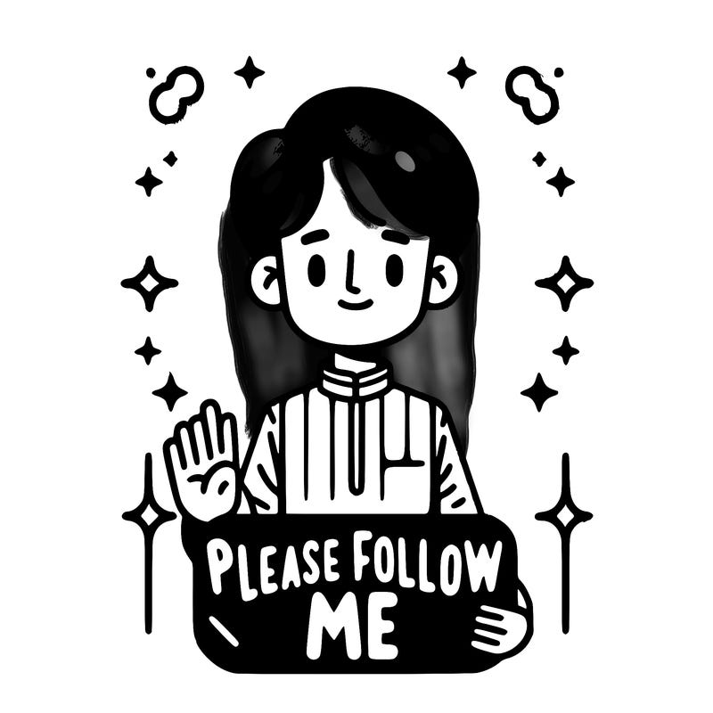 please follow me