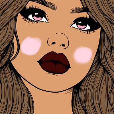 really realistic girl with lips