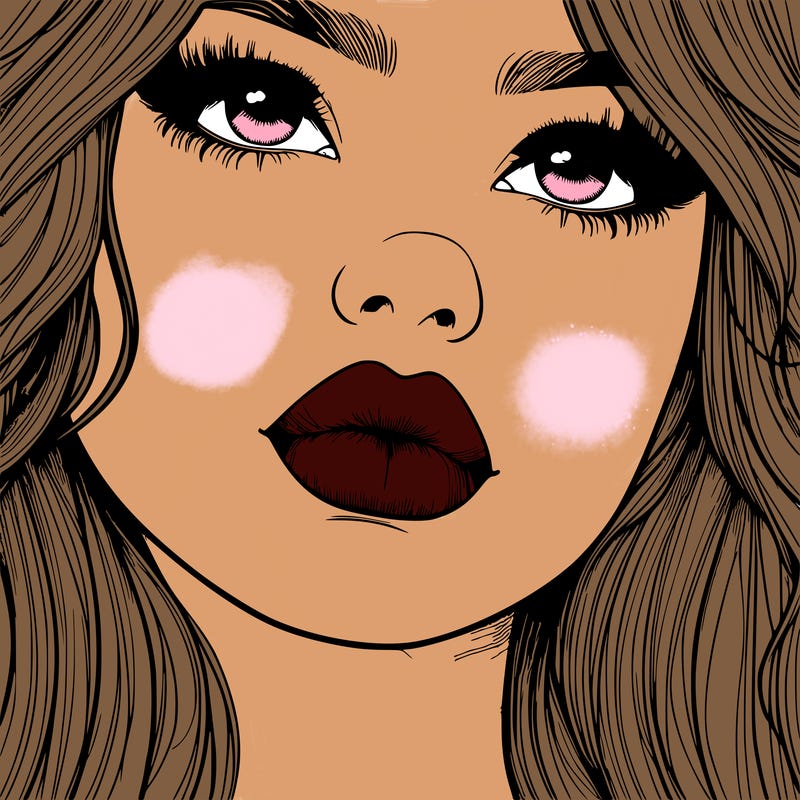 really realistic girl with lips