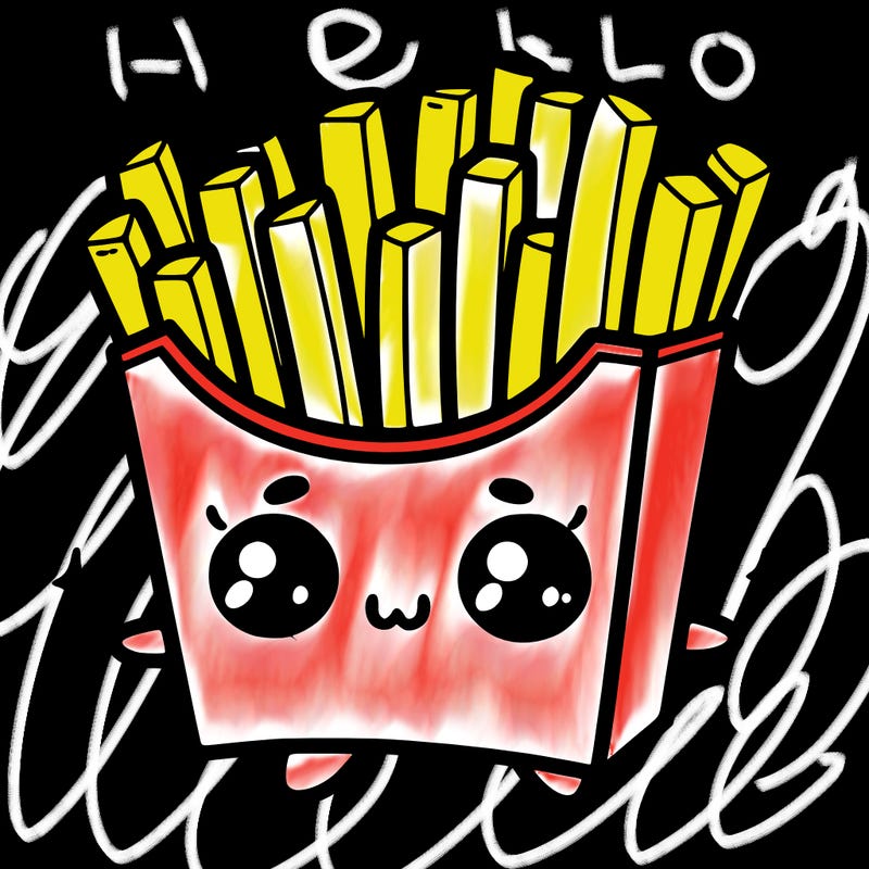a cute. french fries