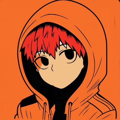 manga character with a hoodie