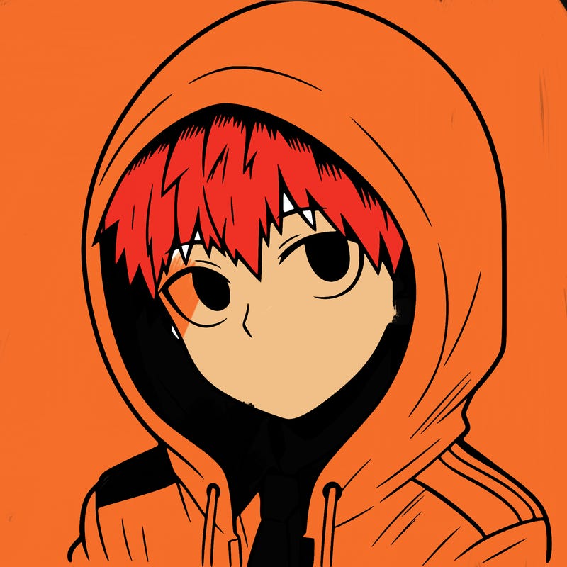 manga character with a hoodie