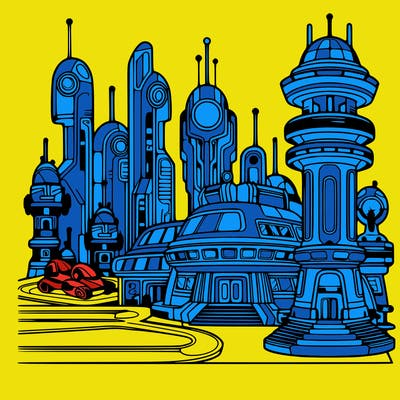 futuristic theme park