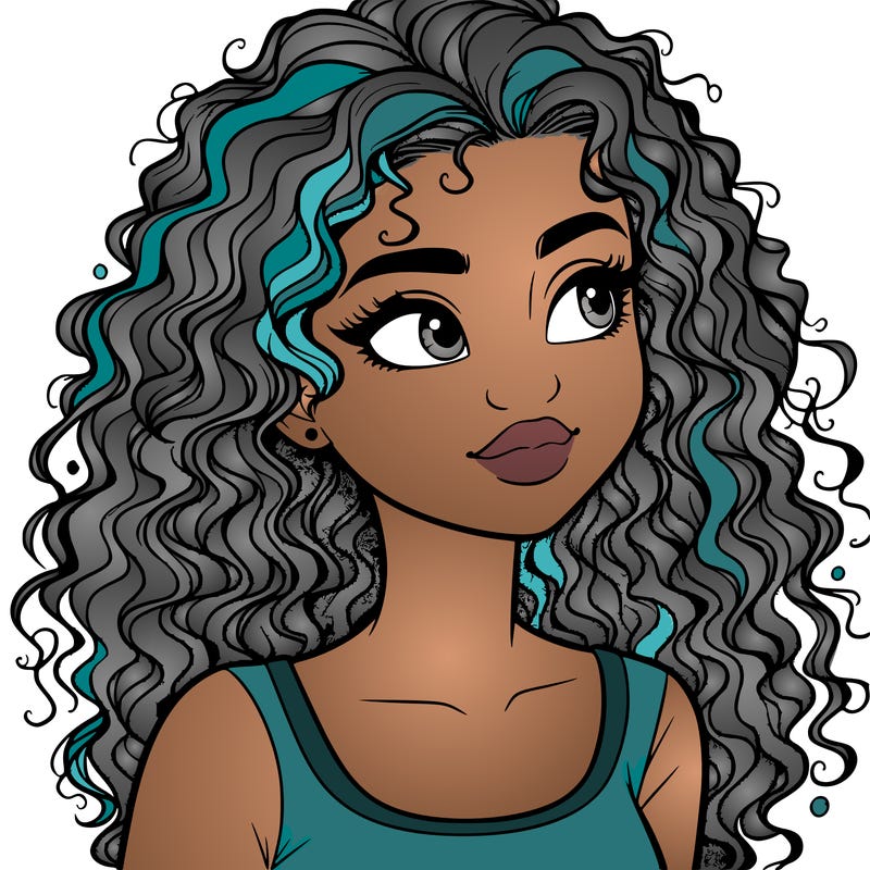 realistic girl with curly hair