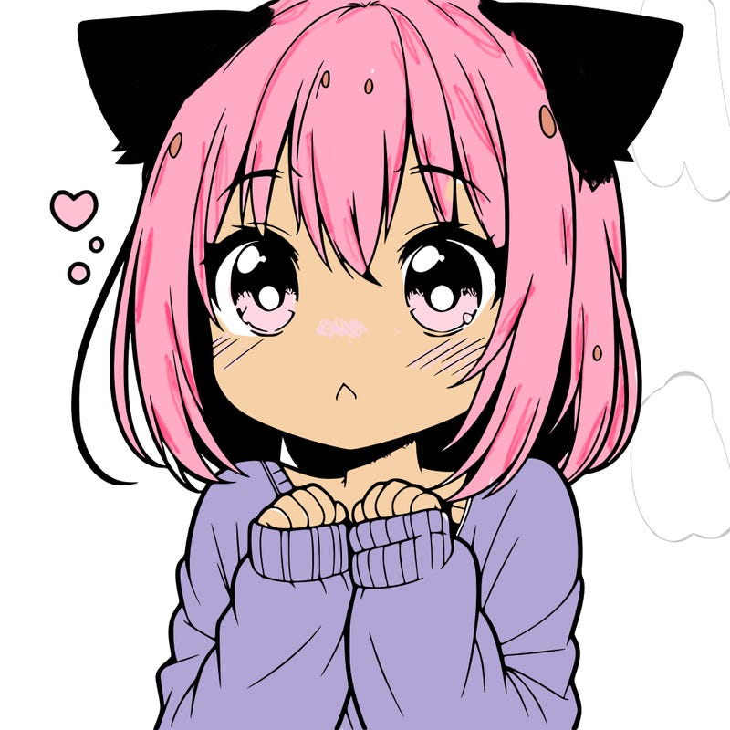 shy anime catgirl