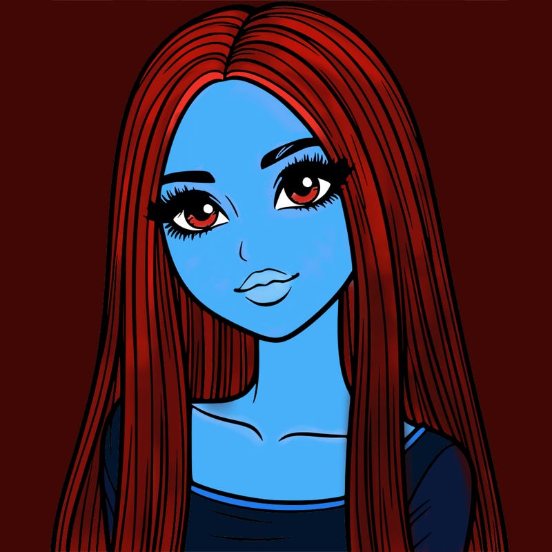 realistic girl with straight and long hair