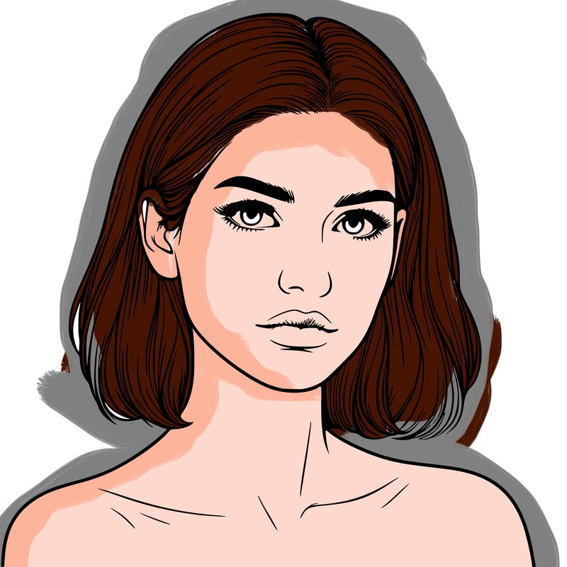 realistic portrait of woman