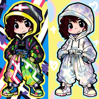 girl with baggy clothes