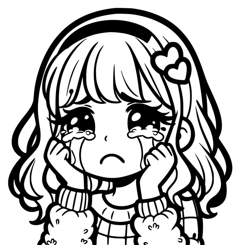 a girl crying