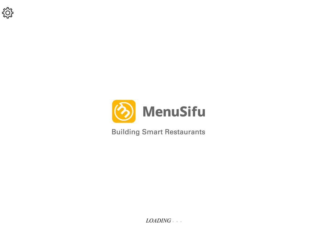 Menusifu Matrix - Loading screen of the Menusifu Matrix app showing the company logo and the tagline Building Smart Restaurants
