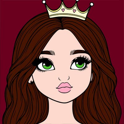 a realistic girl with a crown on