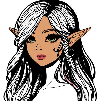 elf girl realistic dark fantasy