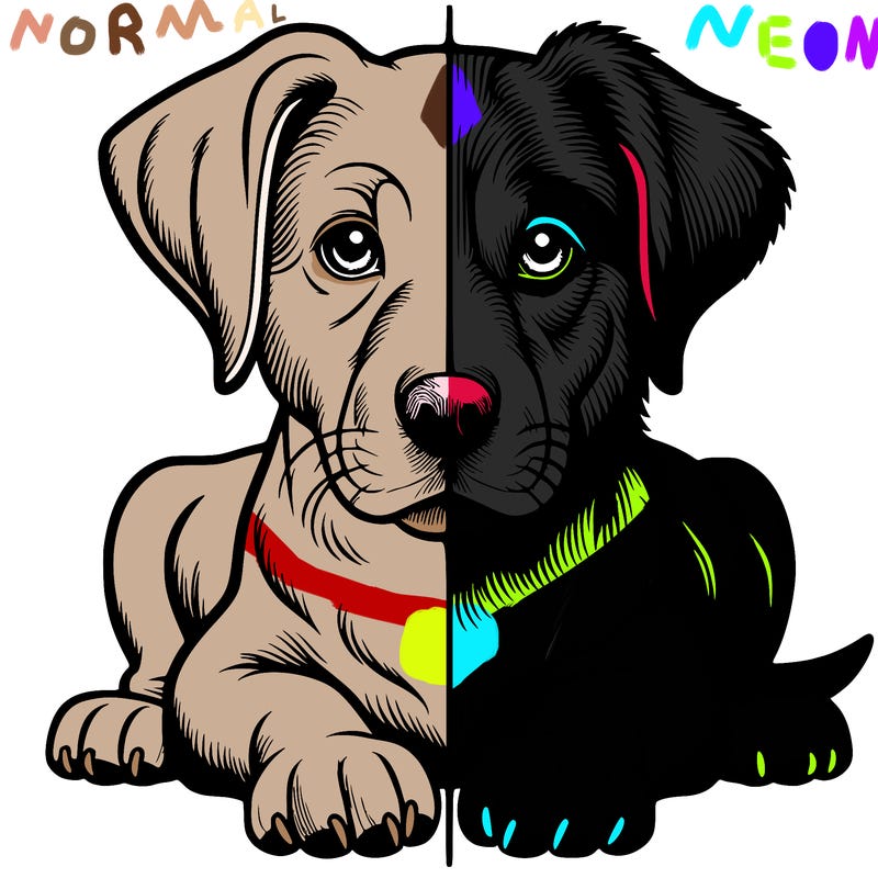 realistic dog split picture