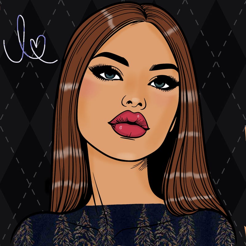 realistic woman with full lips