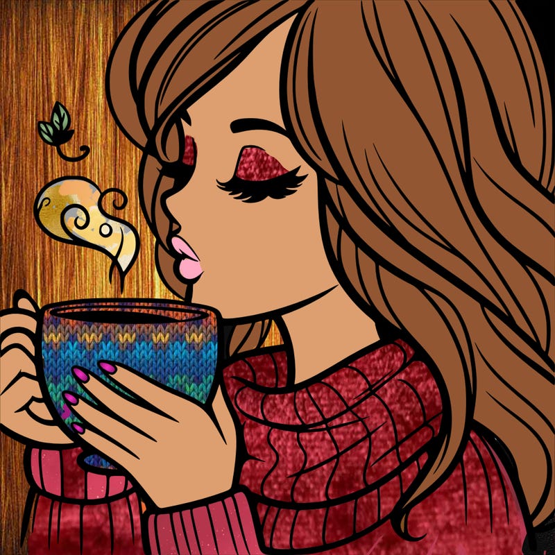 woman drinking coffee