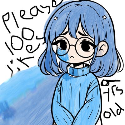 sad girl with glasses in a sweater