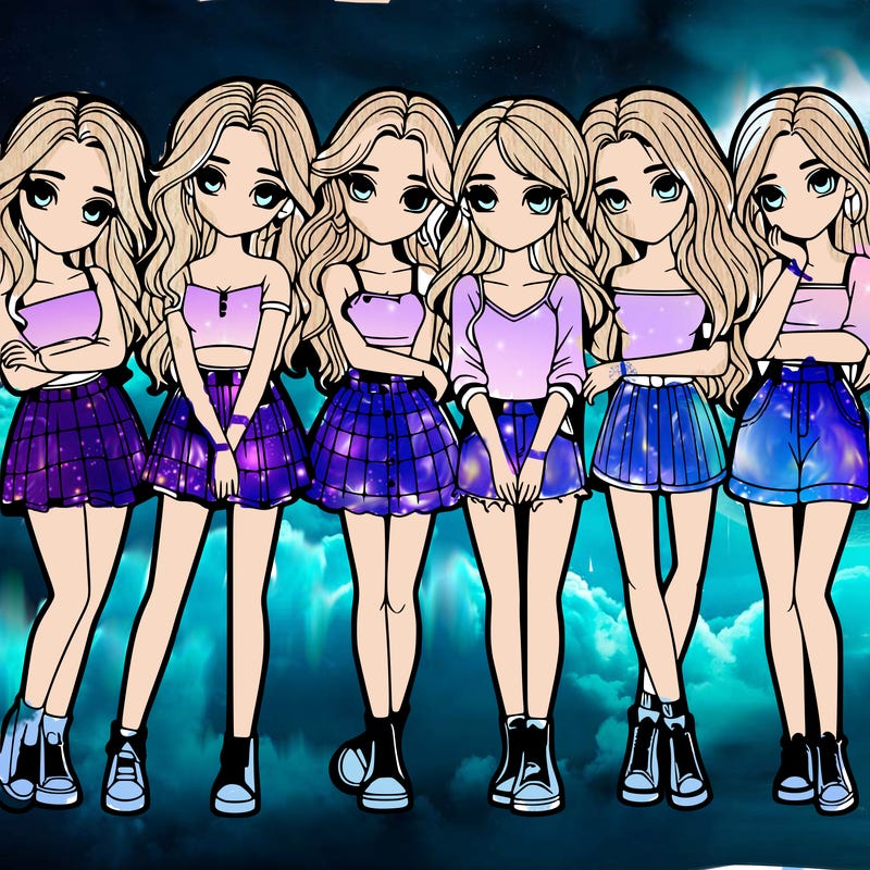 a group of girls realistic