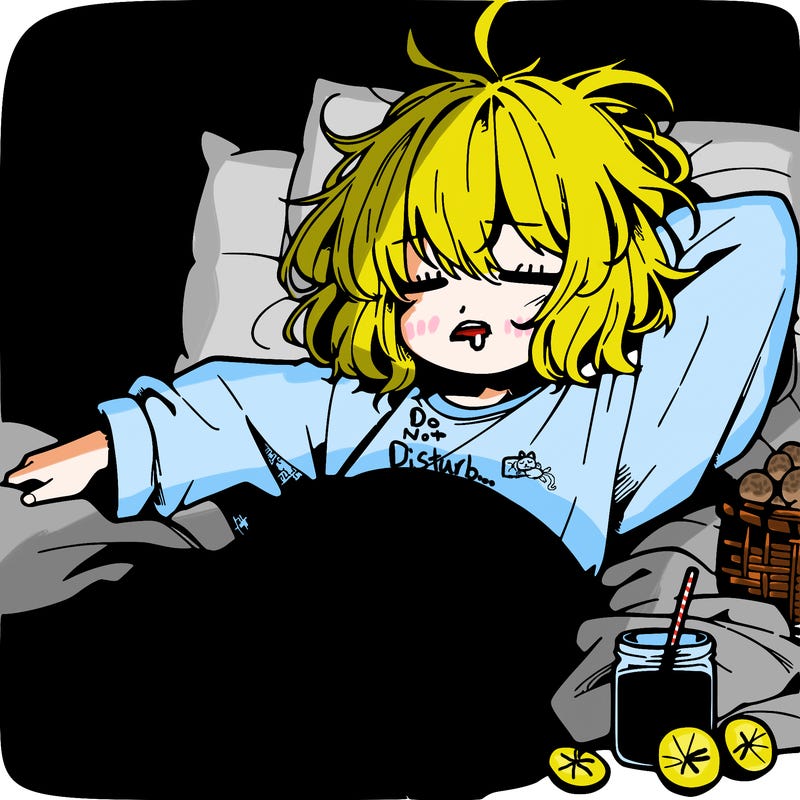 messy lazy anime girl