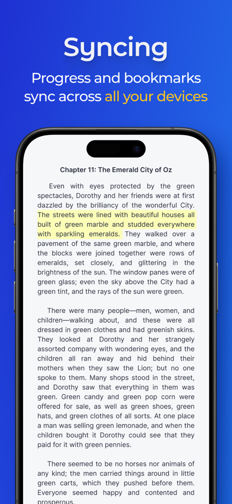 Hoopla Digital app showing eBook reading progress and syncing feature on a mobile device