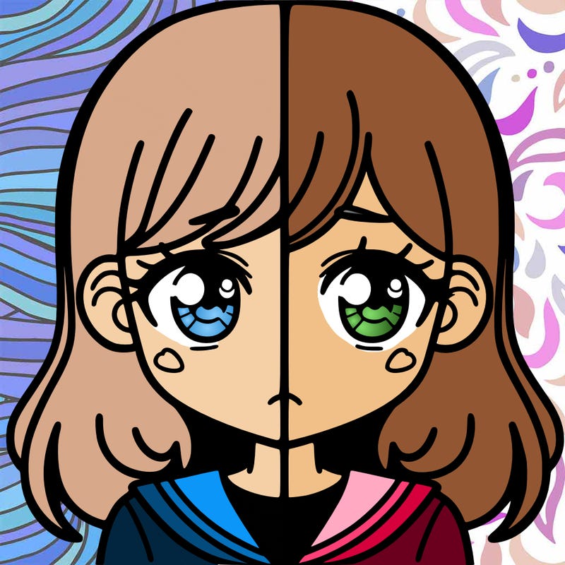 a split of a girl