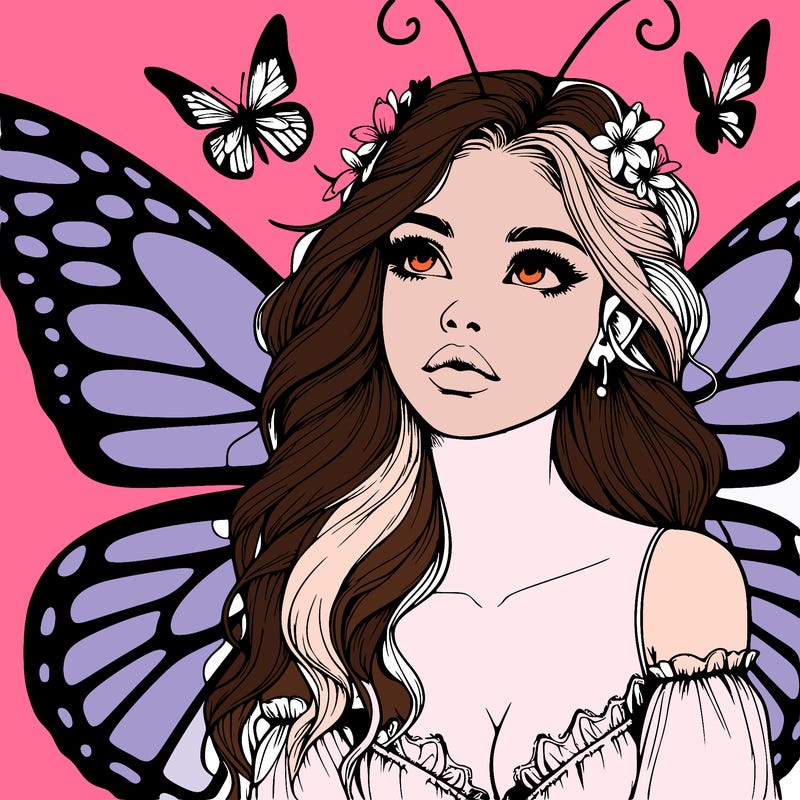 butterfly fairy realistic girl