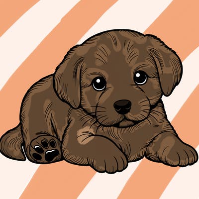 a cute realistic puppy