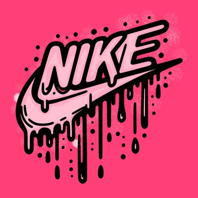 dripping nike logo
