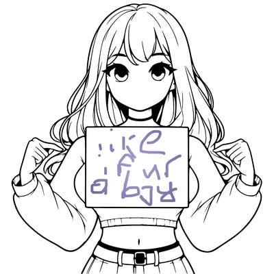 girl holding a blank sign in a long sleeve crop top