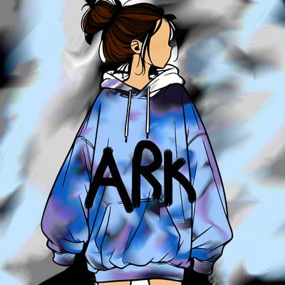 realistic girl with a oversized sweatshirt on and a bun