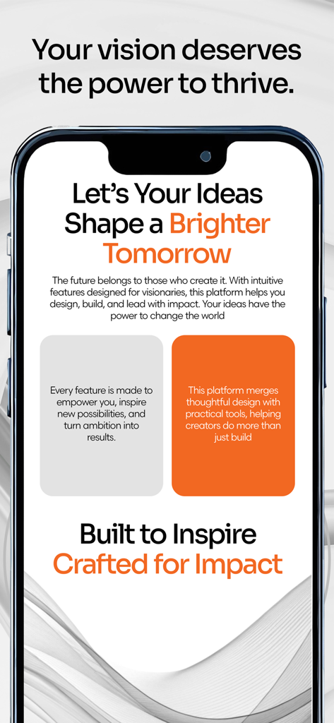 Pantalla introductoria de la aplicación StreakUp Habit con texto motivacional sobre visión y establecimiento de objetivos