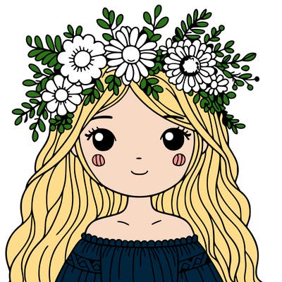 girl with flowers crown