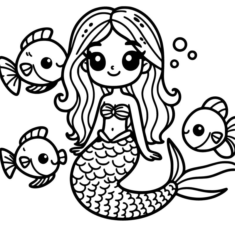 mermaid with fish