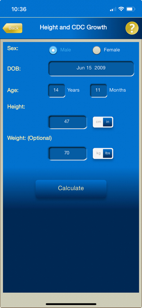 Multiplier - A medical calculator interface for predicting pediatric height and plotting CDC growth charts.