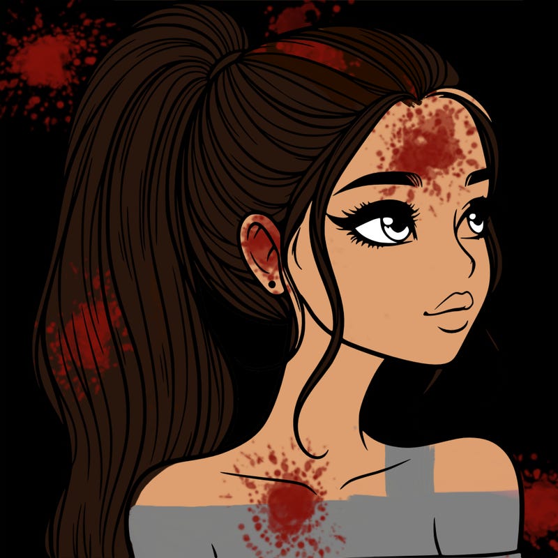 a beautiful and realistic girl with a high pony tail