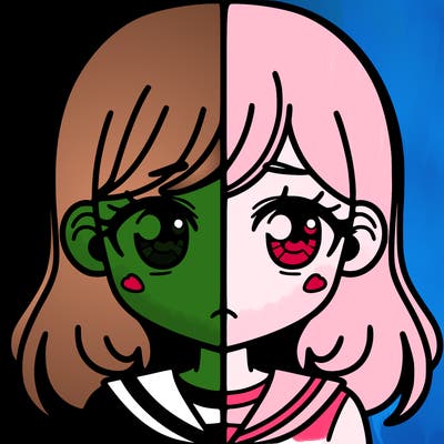 a split of a girl