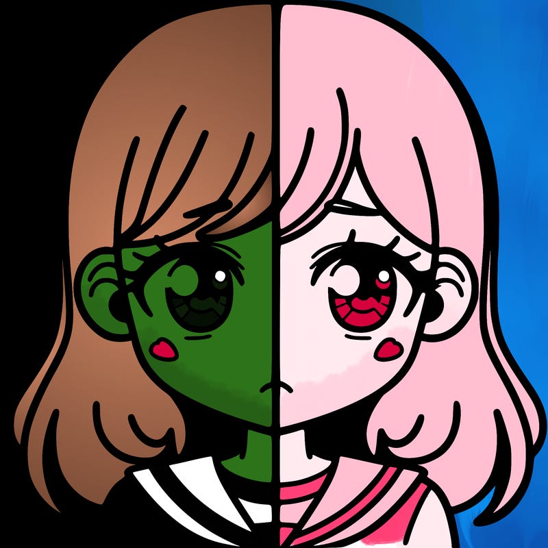 a split of a girl