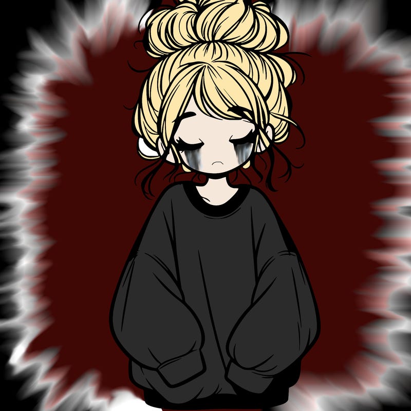 girl with baggy sweatshirt and messy bun