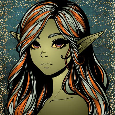 elf girl realistic dark fantasy