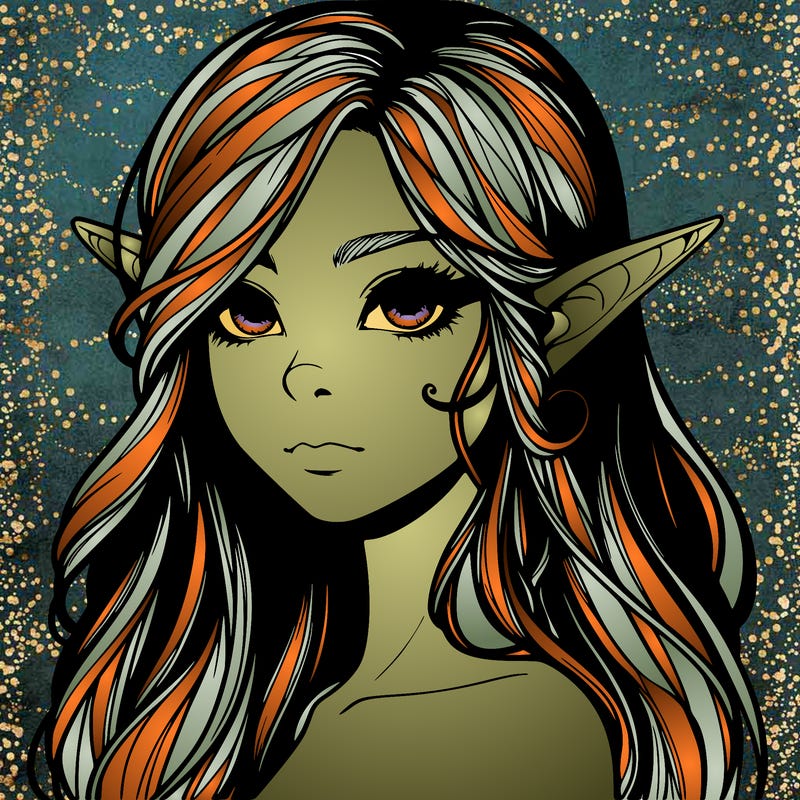 elf girl realistic dark fantasy