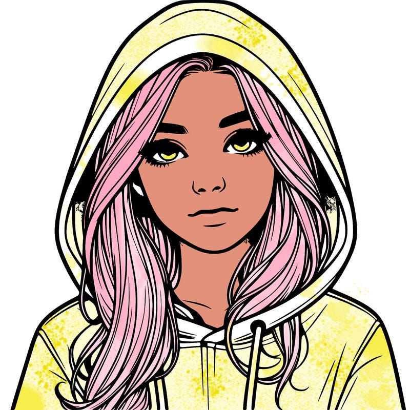 realistic girl with a hoodie