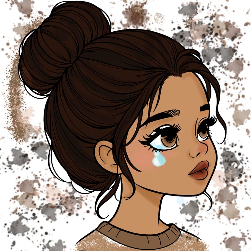 realistic girl with bun