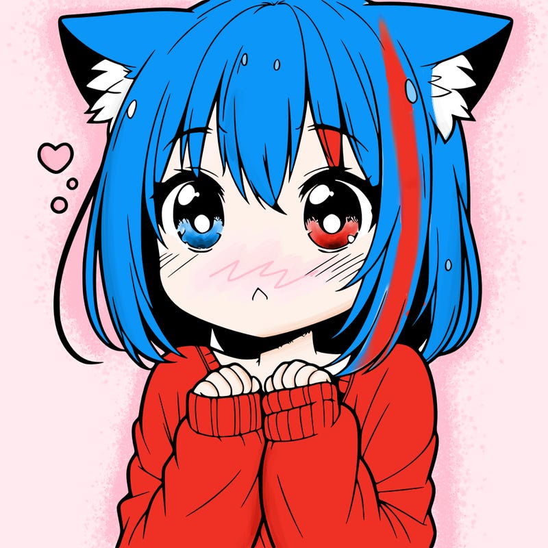 shy anime catgirl