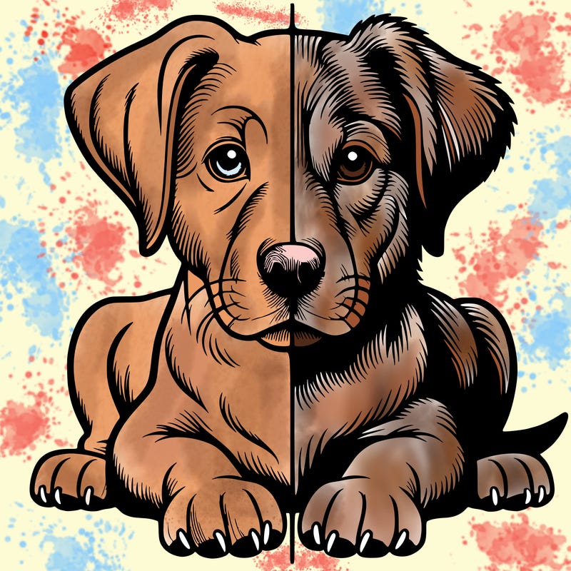 realistic dog split picture