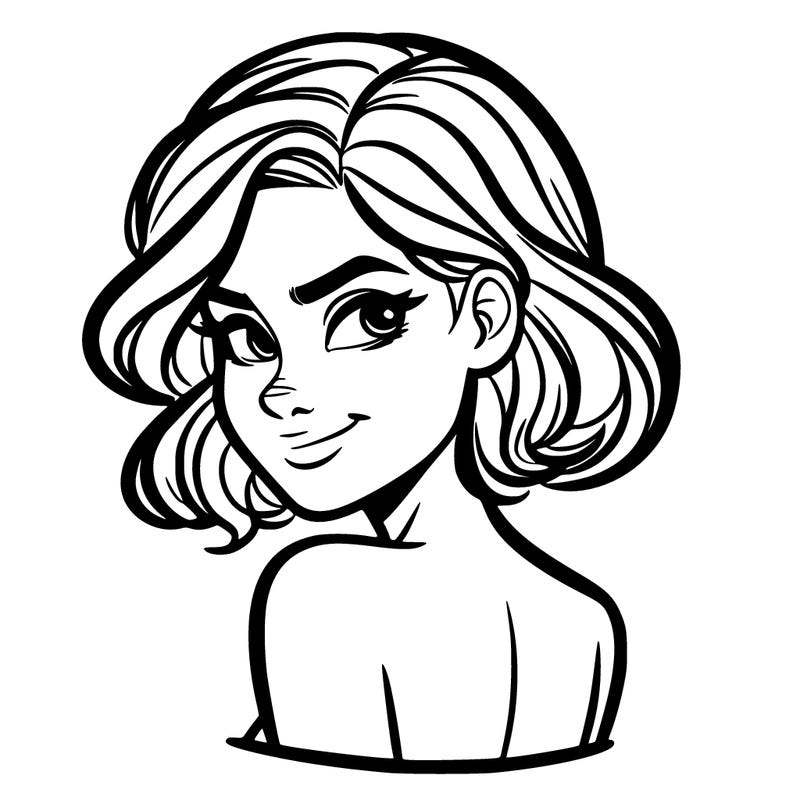 portrait of a woman looking over her shoulder smirking