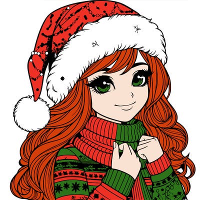 realistic christmas girl
