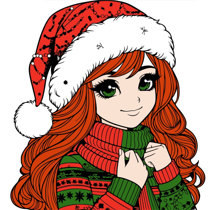 realistic christmas girl