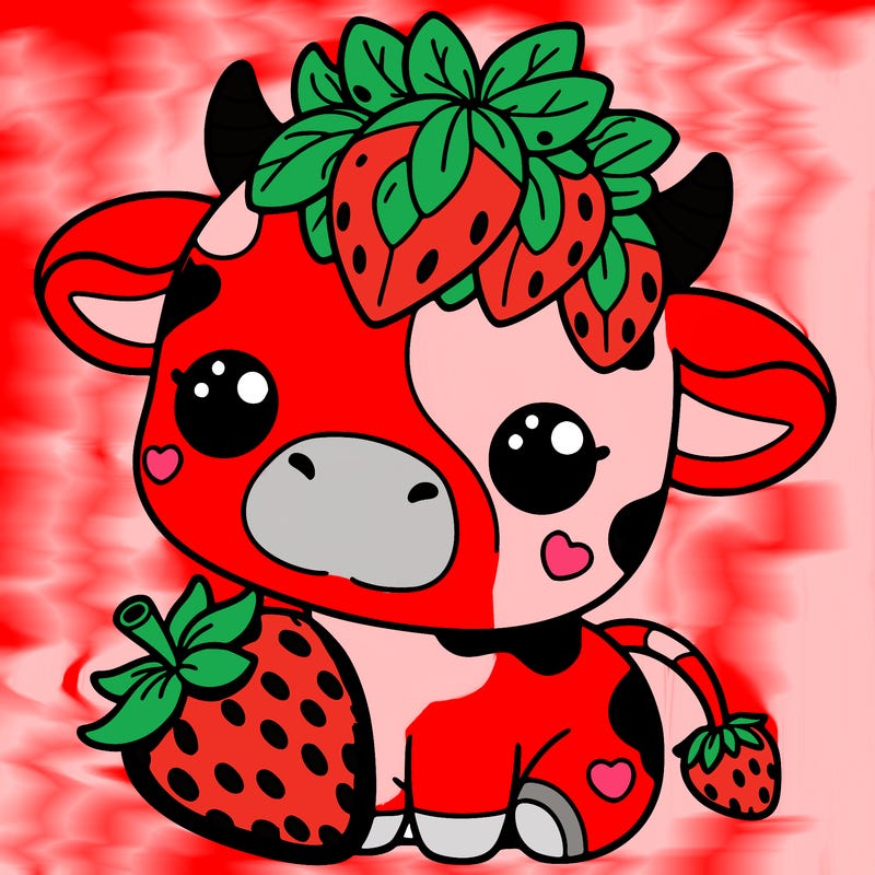 cute strawberry cow