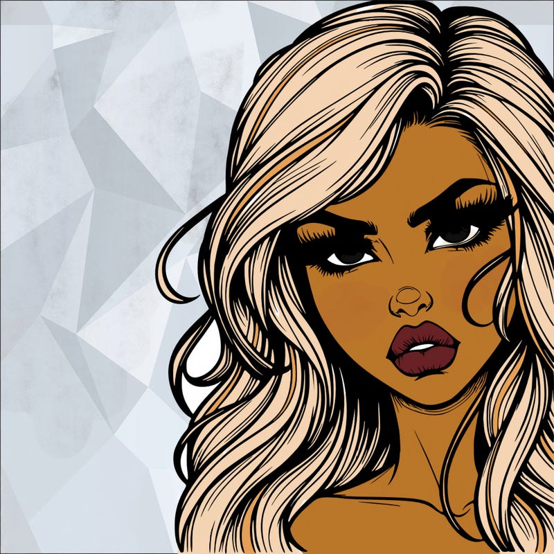 beautiful realistic scary female face hair lips eyes nose